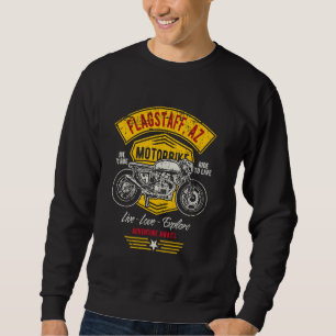 Flagstaff AZ USA Retro Distressed Style Motorrad Sweatshirt