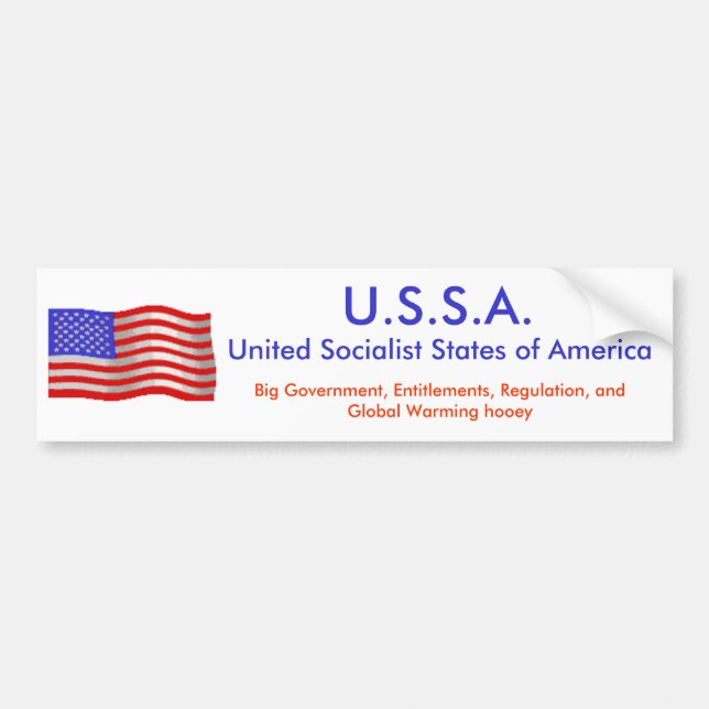 flagwave1, U.S.S.A., vereinigte sozialistische Autoaufkleber (Vorne)