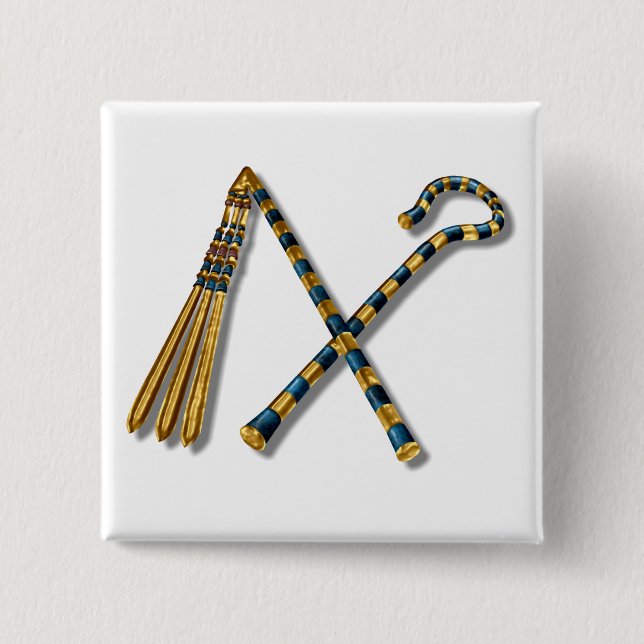 Flail and Crook von Tutankhamun Button (Vorderseite)