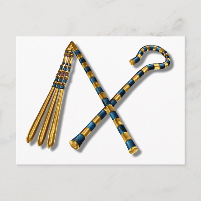 Flail and Crook von Tutankhamun Postkarte (Vorderseite)
