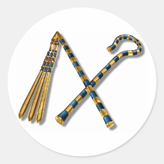 Flail and Crook von Tutankhamun Runder Aufkleber (Vorderseite)