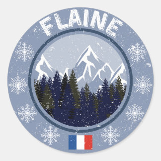 Flaine Skistation Runder Aufkleber