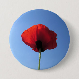Flair - Gedenktag Red Poppy Blue Sky Button