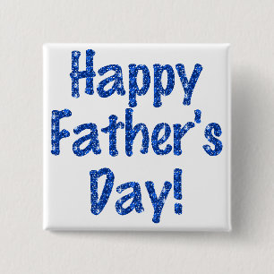 Flair - "Happy Vatertag" Blauer Glitterisierter Button