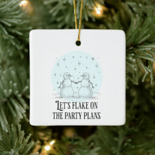 Flake auf Weihnachtsfeier Schneemänner Pun Weihnac Keramikornament