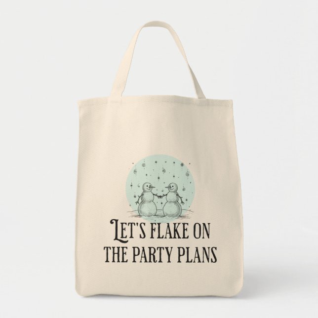 Flake on party plans funny snowman tote gift tragetasche (Vorne)