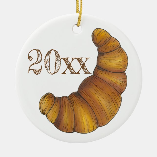 Flaky Buttery Croissant French Pastry Feinschmecke Keramikornament (Vorne)