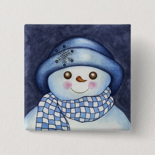 Flaky Snowman Button