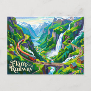 Flåm-Bahn (Flåmsbana) Norwegen Postkarte
