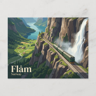 Flåm-Bahn Norwegen Postkarte