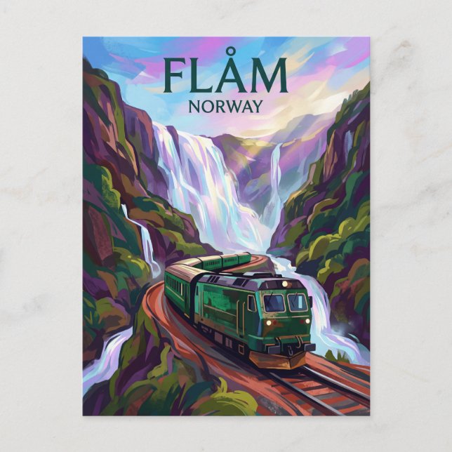 Flåm-Bahn Norwegen Postkarte (Vorderseite)