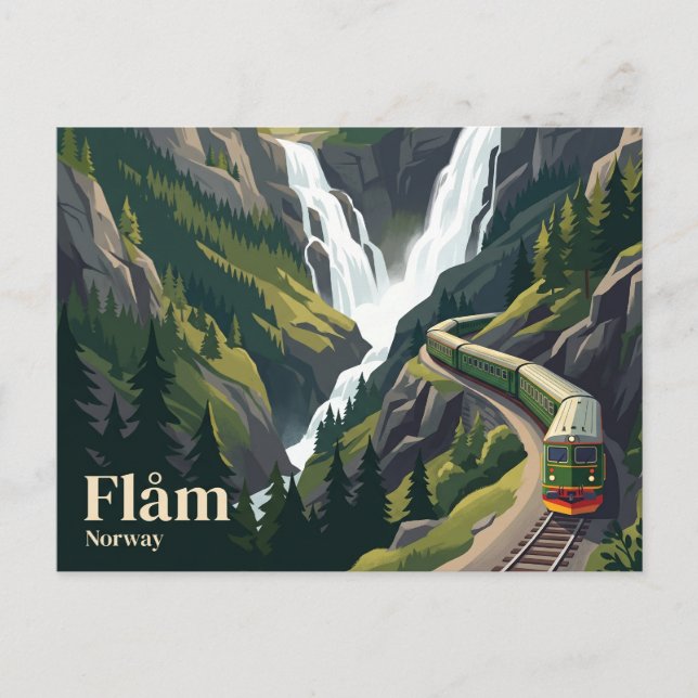 Flåm-Bahn Norwegen Postkarte (Vorderseite)