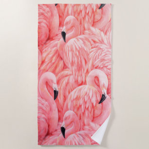 Flamboyance von Pink Flamingos Strandtuch
