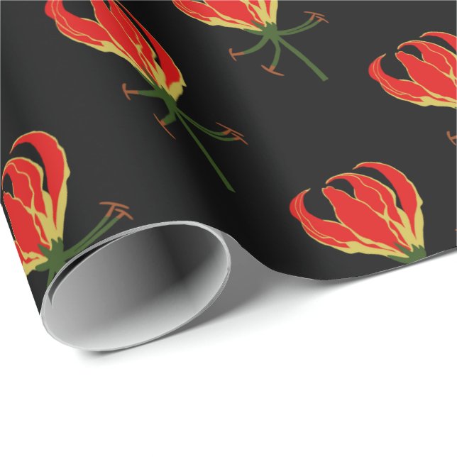 Flame Lily Gloriosa Geschenkpapier (Rolleneckpunkt)