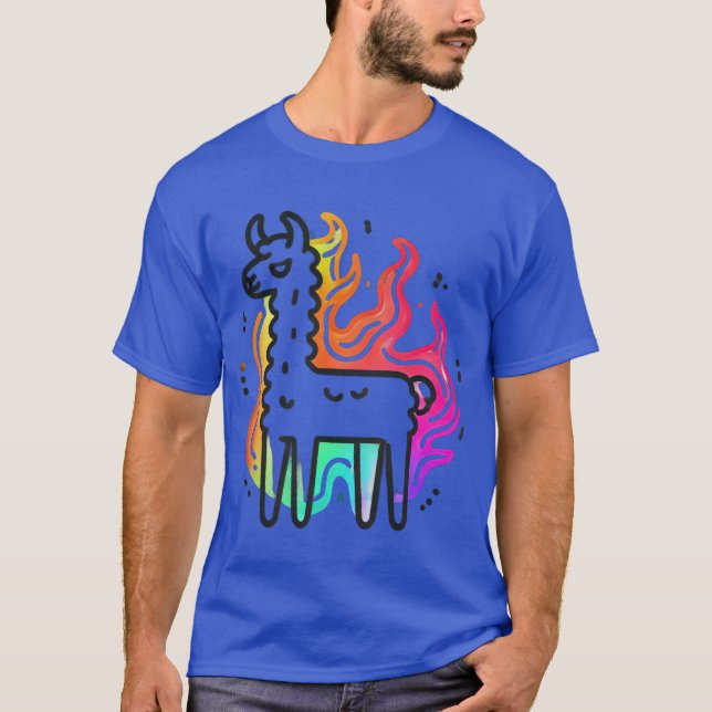 Flame Llama Glow T-Shirt (Vorderseite)