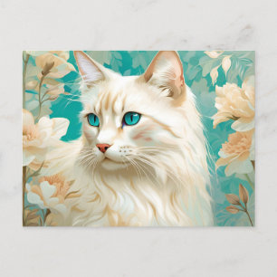 Flame Lynx Point Siamese Portrait Art Postkarte