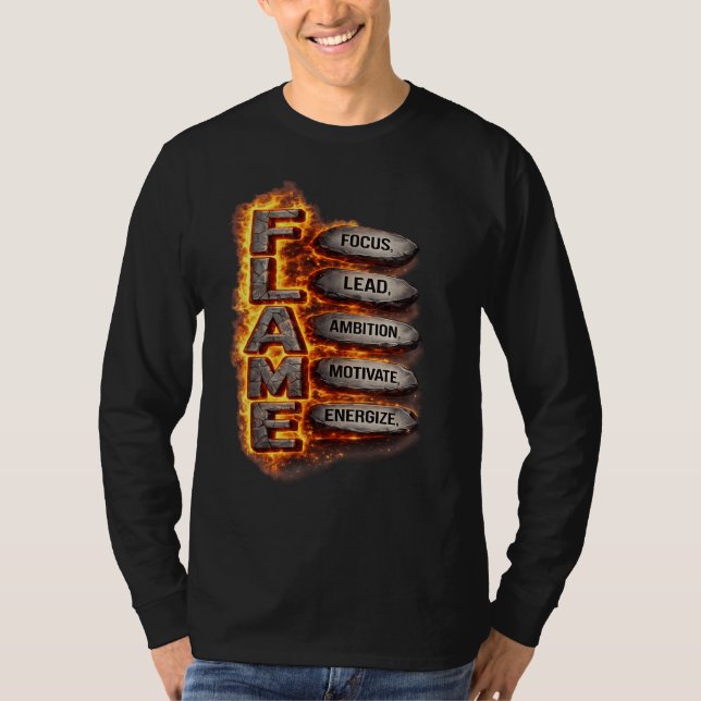 FLAME Motivations-Grafik-T-Shirt für Herren  T-Shirt (Vorderseite)