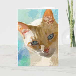 Flame Point Siamese Cat Grußkarten Karte
