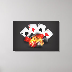 Flame Poker Casino Black Leinwanddruck