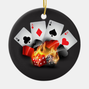 Flame Poker Casino Schwarz Keramikornament