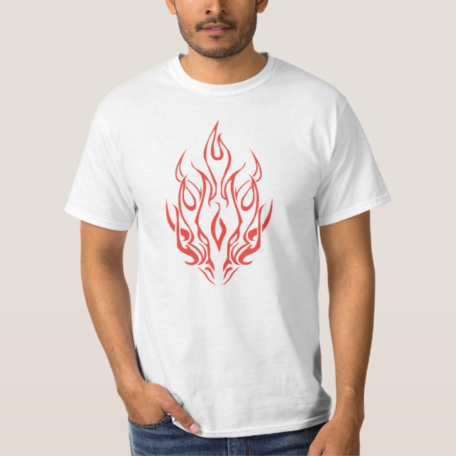 Flame Spirit Face | Tribal Fire Silhouette Art T-Shirt (Vorderseite)
