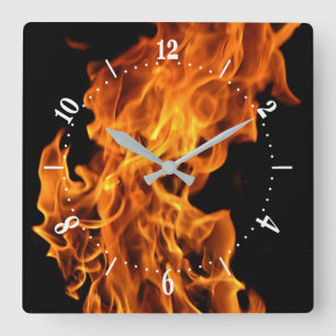 Flame Square Wall Clock Quadratische Wanduhr