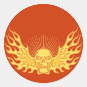 Flame Wing Runder Aufkleber