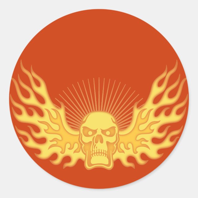 Flame Wing Runder Aufkleber (Vorderseite)