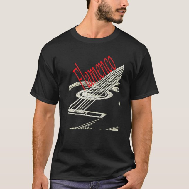 Flamenco Acoustic Guitar Player T-Shirt (Vorderseite)
