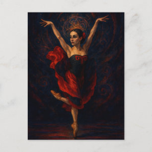 Flamenco Ballerina Rote Dress Dresden Kunst, Dicht Postkarte