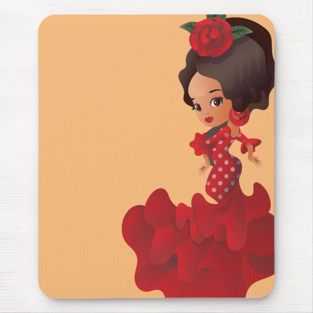 Flamenco Cartoon chibi kawaii Mousepad (Vorne)