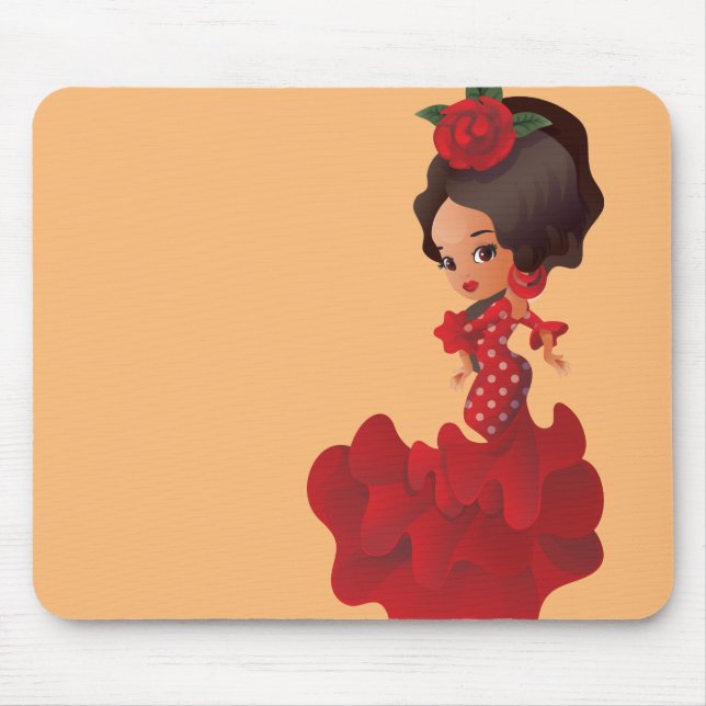 Flamenco Cartoon chibi kawaii Mousepad (Vorne)