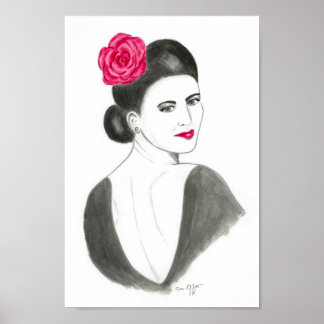 Flamenco-Dame Poster