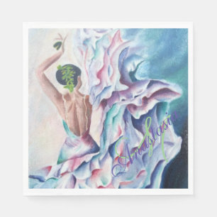 FLAMENCO DANCE PARTY MONOGRAMM SERVIETTE