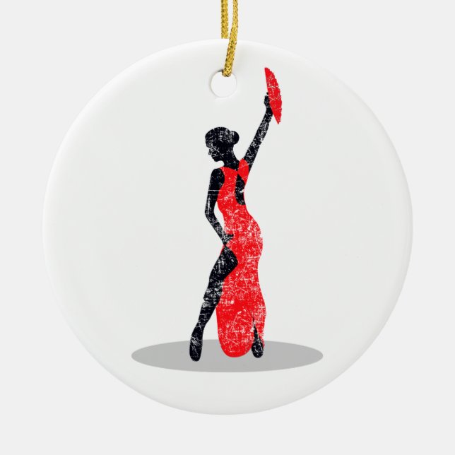 Flamenco Dancer Keramik Ornament (Vorne)