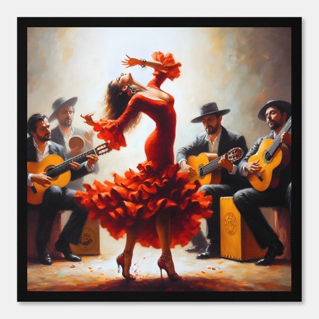 Flamenco Dancer Spanish Music Band Tapete (Vorderseite)