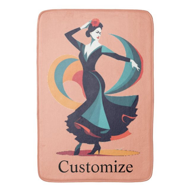 Flamenco Dancer Thunder_Cove Badematte (Vorderseite Vertikal)