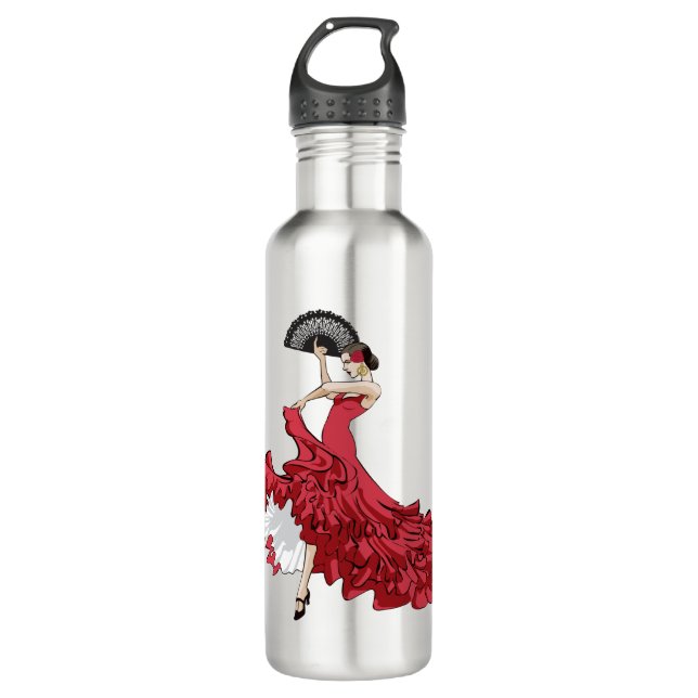 Flamenco Dancer Wasserflasche Edelstahlflasche (Vorderseite)