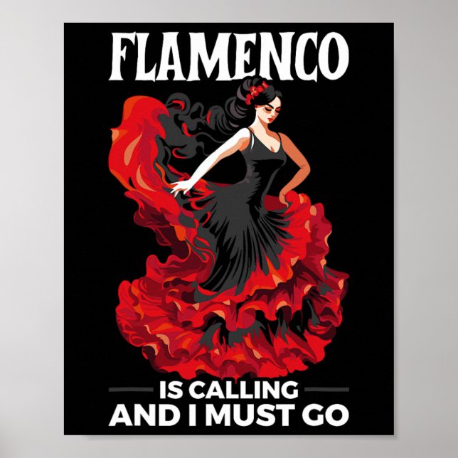 Flamenco Dancing Spanish Dancer Spanien Flamenco D Poster (Vorne)