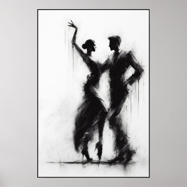Flamenco-DDuo Abstraktes Poster (Vorne)