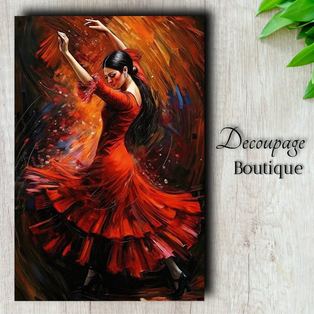 Flamenco-Feuerdekoupage Seidenpapier (Flamenco Fire Decoupage Tissue Paper)