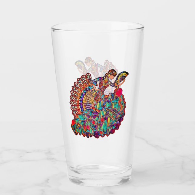 Flamenco-Glas-Cup Glas (Vorderseite)