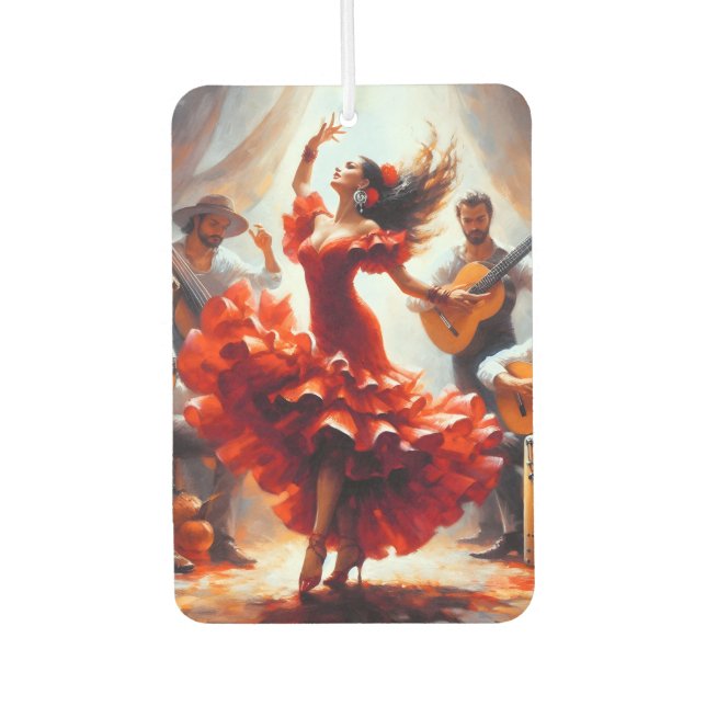 Flamenco High Fashion Latina Dancer Lateinisch Spa Autolufterfrischer (Vorderseite)