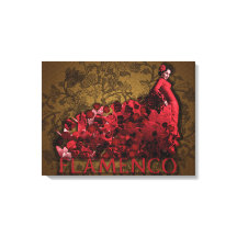 Flamenco Lady Spain Dance Rotes Schwarzes Braun