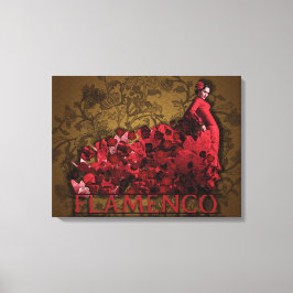 Flamenco Lady Spain Dance Rotes Schwarzes Braun Leinwanddruck