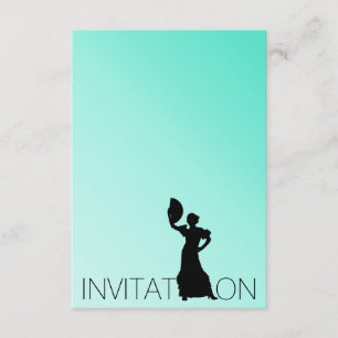 Flamenco Latin Dance Party Mint Blue Ombre Einladung