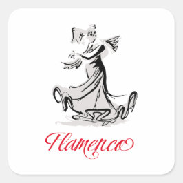 Flamenco Quadratischer Aufkleber