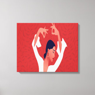 Flamenco Rote Kunst Leinwanddruck
