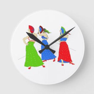 Flamenco Runde Wanduhr