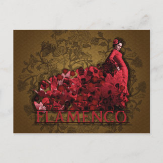 Flamenco Spanien Tanz Roter Schwarzer Braun Postkarte